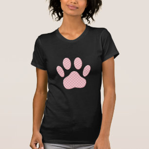 Rosa und weiße Tartan Dose Pfosten drucken T-Shirt