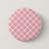 rosa und weiße Tartanmuster Button (Vorderseite)