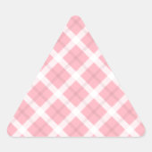 rosa und weiße Tartanmuster Dreieckiger Aufkleber (Vorderseite)