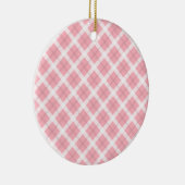 rosa und weiße Tartanmuster Keramikornament (Rechts)