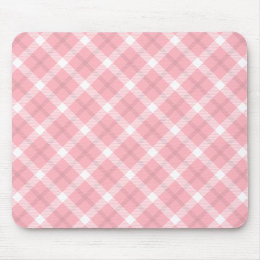 rosa und weiße Tartanmuster Mousepad (Vorne)