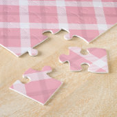 rosa und weiße Tartanmuster Puzzle (Seite)