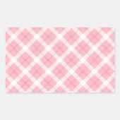 rosa und weiße Tartanmuster Rechteckiger Aufkleber (Vorderseite)