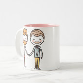 rosa und weiße Tasse Gay Pride Valentines Tages (Vorderseite Links)