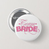 Rosa und weiße Team-Braut Button (Vorne & Hinten)
