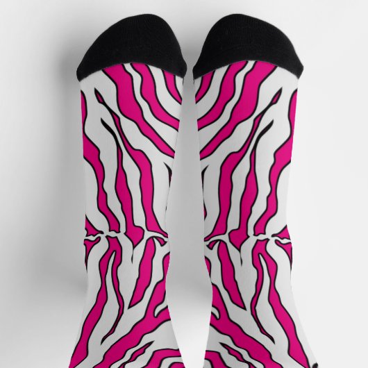 Rosa und weiße Tigerstreifen Socken (Oben)