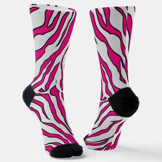Rosa und weiße Tigerstreifen Socken (Gewinkelt)