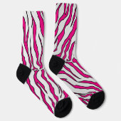 Rosa und weiße Tigerstreifen Socken (Rechts)