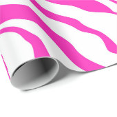 Rosa und weiße Tigerstreifen Tierdruck Geschenkpapier (Rolleneckpunkt)