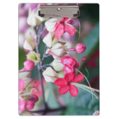 Rosa und weiße tropische Blume Klemmbrett (Vorderseite)