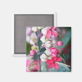 Rosa und weiße tropische Blume Magnet (Vorderseite/Rückseite)