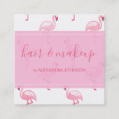 Rosa und weiße tropische Flamingo-Muster Quadratische Visitenkarte (Vorderseite)