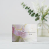 Rosa und weiße Tulip Blume Hochzeit Platzkarte (Stehend Vorderseite)