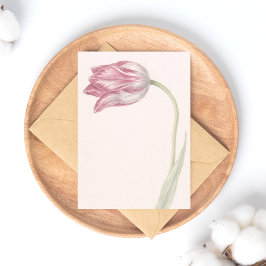 Rosa und Weiße Tulip - Vintage Kunst Postkarte