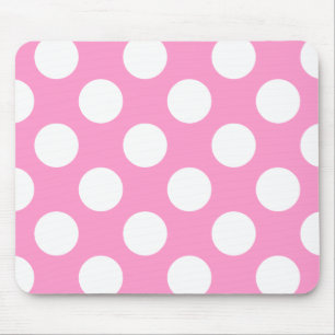 Rosa und weiße Tupfen Mousepad