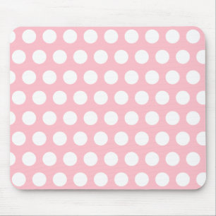 Rosa und Weiße Tupfen Mousepad