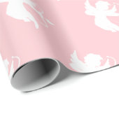 Rosa und weiße Umhüllungspapier Geschenkpapier (Rolleneckpunkt)