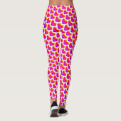Rosa und weiße Valentinstag Herzmuster Leggings (Rückseite)