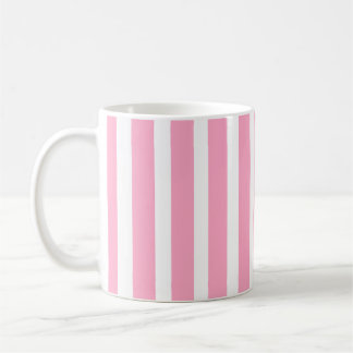 Rosa und weiße vertikale Streifen Kaffeetasse