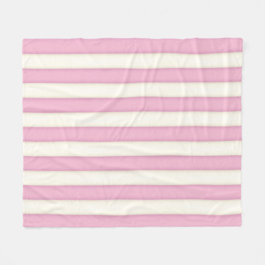 Rosa und weiße Viktorianische Streifen Hütte Style Fleecedecke (Vorderseite (Horizontal))