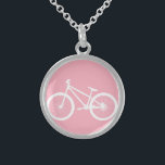 Rosa und weiße Vintage Fahrradskette Sterling Silberkette<br><div class="desc">Rosa und weiße Vintage Fahrradskette Ein weißes Vintages Fahrrad auf rosa Untergrund. Es ist hübsch,  niedlich und weiblich. Es ist perfekt für alle,  die gerne Fahrrad fahren oder jemanden,  der die Liebe im Freien.</div>