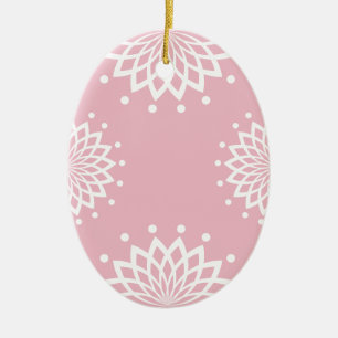 Rosa und weiße Vintage Ostern Keramik Ornament