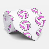 rosa und weiße Volleyball Krawatte (Gerollt)