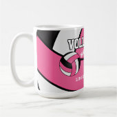 Rosa und Weiße Volleyball Sport Kaffeetasse (Links)