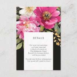 Rosa und weiße Wasserfarben - Blumendetails Begleitkarte