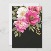 Rosa und weiße Wasserfarben-Blütenhochzeit Einladung (Rückseite)