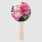 Rosa und weiße Wasserfarben-Blütenhochzeit Fächer (Rückseite)