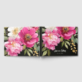 Rosa und weiße Wasserfarben-Blütenhochzeit Gästebuch (Voll)
