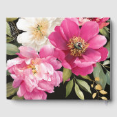 Rosa und weiße Wasserfarben-Blütenhochzeit Gästebuch (Rückseite)