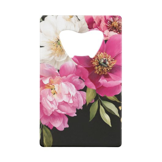 Rosa und weiße Wasserfarben-Blütenhochzeit Geldbeutel Flaschenöffner (Rückseite)