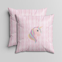 Rosa und Weiße Wasserfarbenstreifen mit Einhorn
