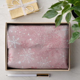 Rosa und weiße Weihnachts-Schneeflocken Seidenpapier
