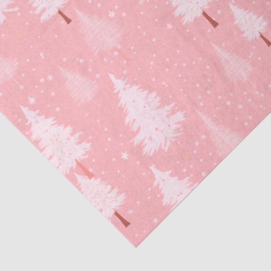 Rosa und weiße Weihnachtsbaumen Weihnachten Seidenpapier (Ausschnitt)