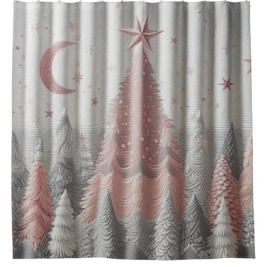 Rosa und weiße Weihnachtsduschvorhang Duschvorhang