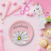 Rosa und weiße weiße weiße, weiße, weiße Daisy mit Pappteller (Party)