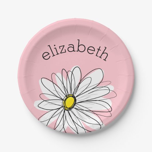 Rosa und weiße weiße weiße, weiße, weiße Daisy mit Pappteller (Vorderseite)