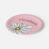 Rosa und weiße weiße weiße, weiße, weiße Daisy mit Pappteller (Schrägansicht)