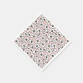 Rosa und weiße Wildblumen Serviette (Ecke)