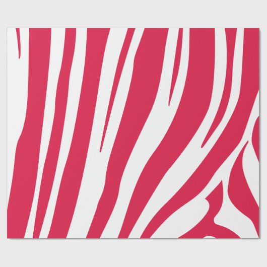 Rosa und weiße Zebra-Muster Geschenkpapier (Flach)