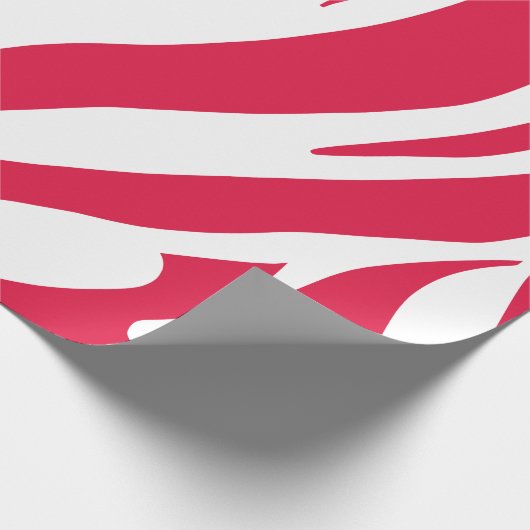 Rosa und weiße Zebra-Muster Geschenkpapier (Ecke)