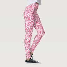 Rosa und weiße Zebrastreifen Frauen Capris Legging