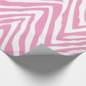 Rosa und weiße Zebrastreifen - Tierfarbe Geschenkpapier (Ecke)