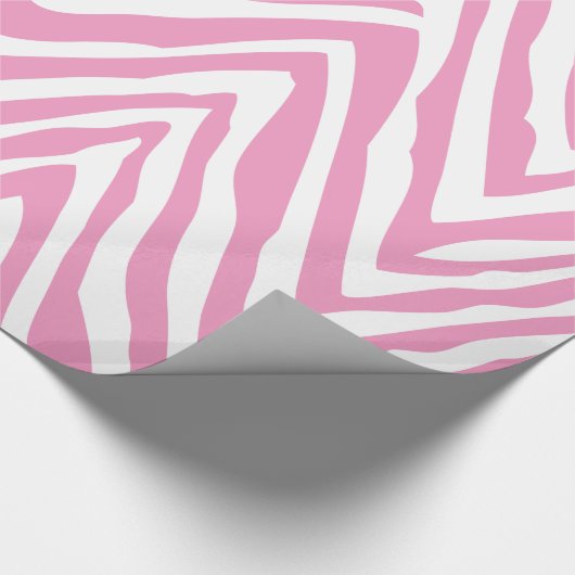 Rosa und weiße Zebrastreifen - Tierfarbe Geschenkpapier (Ecke)