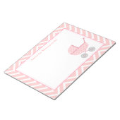 Rosa und weiße Zickzack Stroller Mommy zu sein Notizblock (angewinkelt)