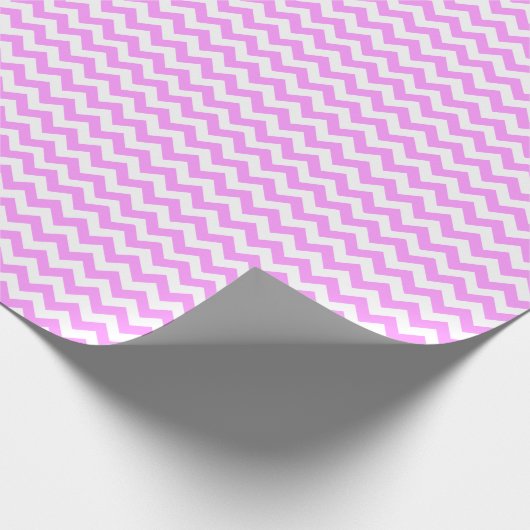 Rosa und weiße Zigzag Geschenkpapier (Ecke)