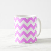 Rosa und weiße Zigzag Kaffeetasse (VorderseiteRechts)